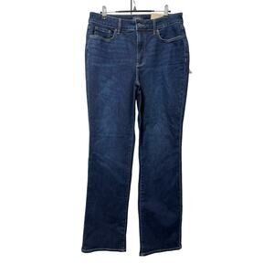 NYDJ Womens Marilyn Straight Jeans Size 8 Dark Wash Stretch Lift/Tuck Technology